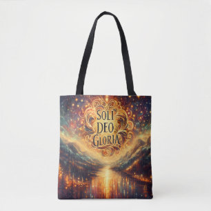 Soli Deo Gloria, Glory be to God Alone, Christian Tote Bag