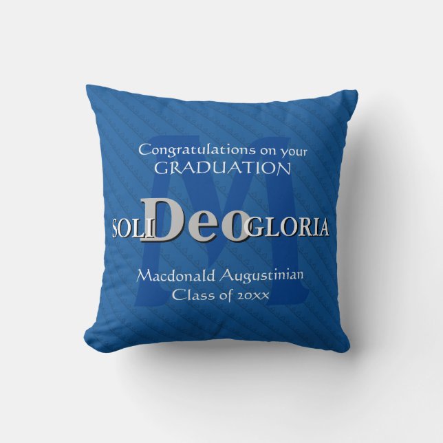 SOLI DEO GLORIA Personalised Keepsake Graduation Cushion (Front)