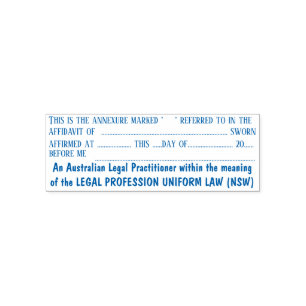 Solicitor affidavit annexure NSW law blue Self-inking Stamp
