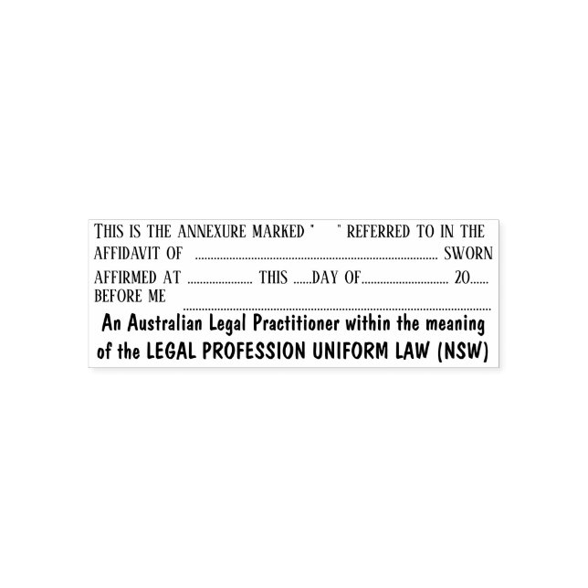 Solicitor affidavit annexure NSW law stationery Self-inking Stamp (Design)