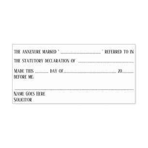 Solicitor annexure statutory declaration legal self-inking stamp