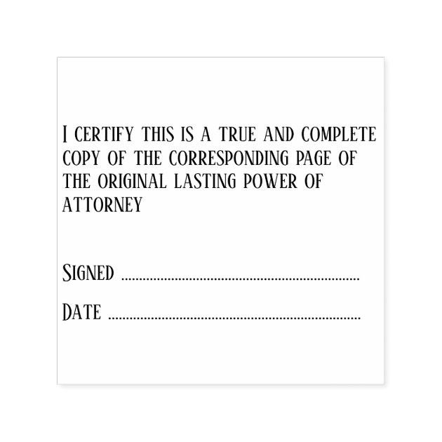 Solicitor Certify copy original power attorney Self inking Stamp Zazzle