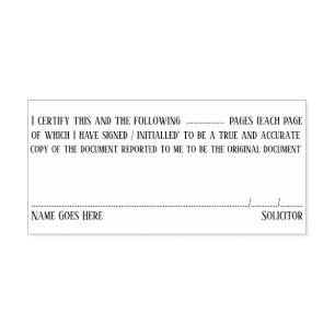 Solicitor certify pages of document true copy self-inking stamp