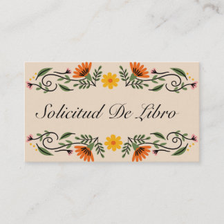 Solicitud De Libro Para Bebe, Floral Baby Shower  Enclosure Card