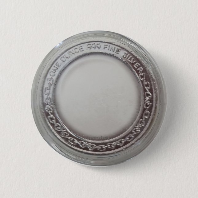 Solid .999+ Blank Silver Round Ounce 6 Cm Round Badge (Front)