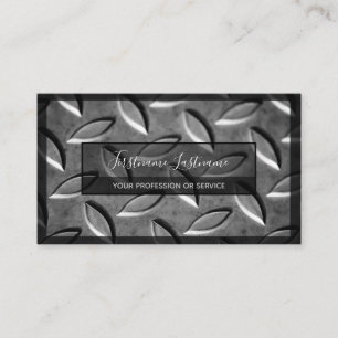 Solid abstract diamond metal plate surface business card