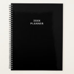 Solid All Black Custom 2024 2025 Planner<br><div class="desc">Solid all black custom planner. Personalise the front with the year, your name, or any text you want and keep organised.</div>