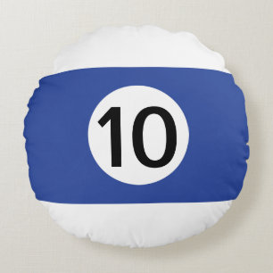Solid and Stripe Billiard Balls #10 Collect all 15 Round Cushion