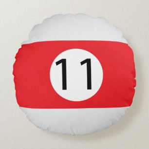 Solid and Stripe Billiard Balls #11 Collect all 15 Round Cushion