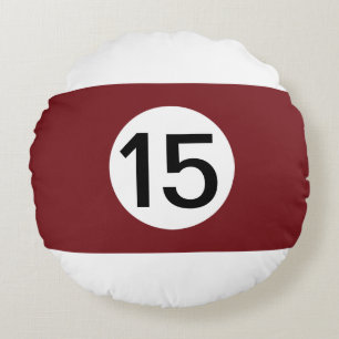 Solid and Stripe Billiard Balls #15 Collect all 15 Round Cushion