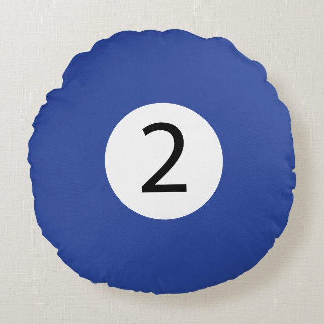 Solid and Stripe Billiard Balls #2 Collect all 15 Round Cushion (Front)