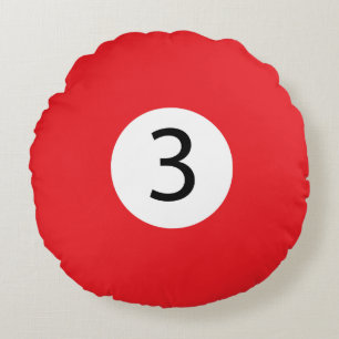 Solid and Stripe Billiard Balls #3 Collect all 15 Round Cushion