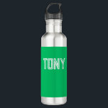 Solid Apple Green Custom Name Monogram 710 Ml Water Bottle<br><div class="desc">- Solid,  bold,  minimalist design with customisable name,  font,  font size or font colour... . It's very fun and playful!</div>