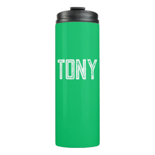 Solid Apple Green Custom Name Monogram Thermal Tumbler