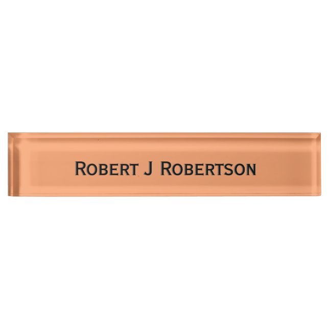 Solid Apricot Personalised Nameplate (Front)