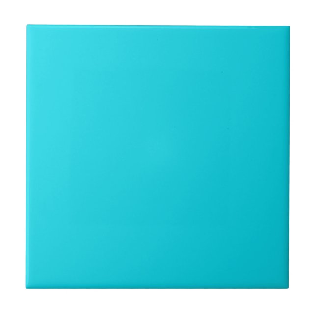 Solid Aqua Blue Ceramic Tile (Front)