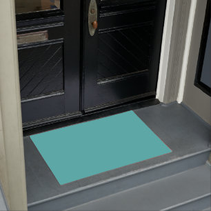 Solid aqua sky turquoise doormat