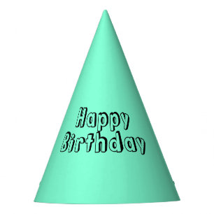 Solid Aquamarine Birthday Party Hat
