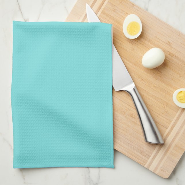 Solid Aquamarine Tea Towel (Quarter Fold)