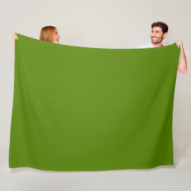 Solid Avocado Green Fleece Blanket (In Situ)