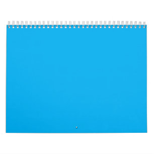 Solid Azure Blue Background – Minimalist Template Calendar