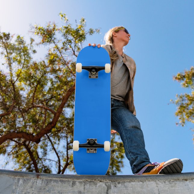 Solid Azure Blue Colour Background Skateboard (Outdoor 1)