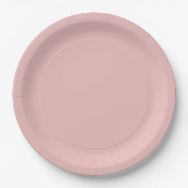 Solid Baby Pink Paper Plate (Front)
