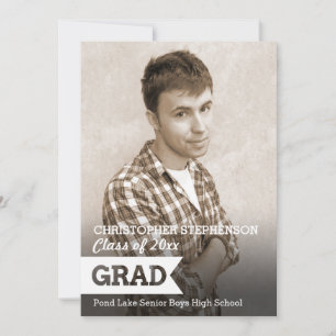Solid Banner Photo Graduation Announcement