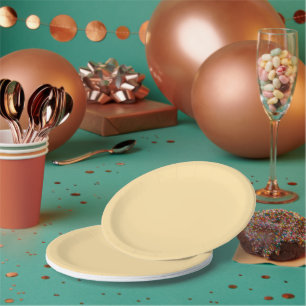 Solid Beige 7 Inch Round Party Paper Plate