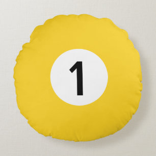 Solid Billiard Ball #1 - 100% Editable Round Cushion