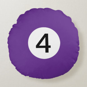 Solid Billiard Ball #4 - 100% Editable Round Cushion