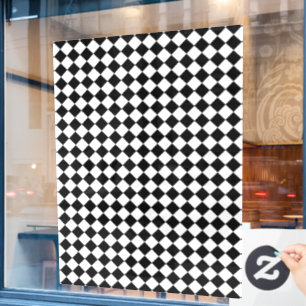 Solid Black and White Chevron Pattern Window Cling
