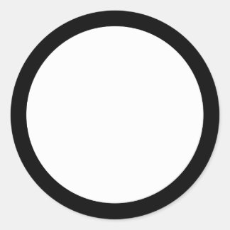 Solid black border blank classic round sticker