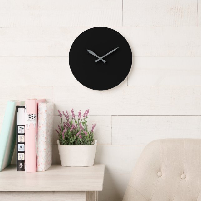 Solid Black Clock Designed for Bold Brand Impact (Reading Room)