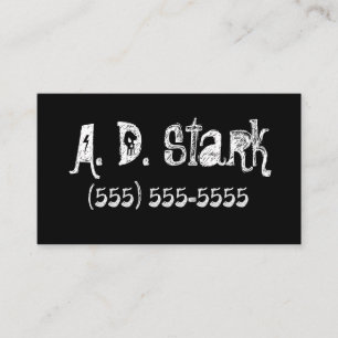 Solid Black Edgy Business Cards