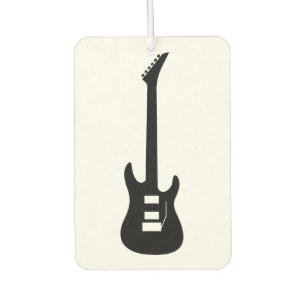 Solid Black Electric Guitar Car Air Freshener