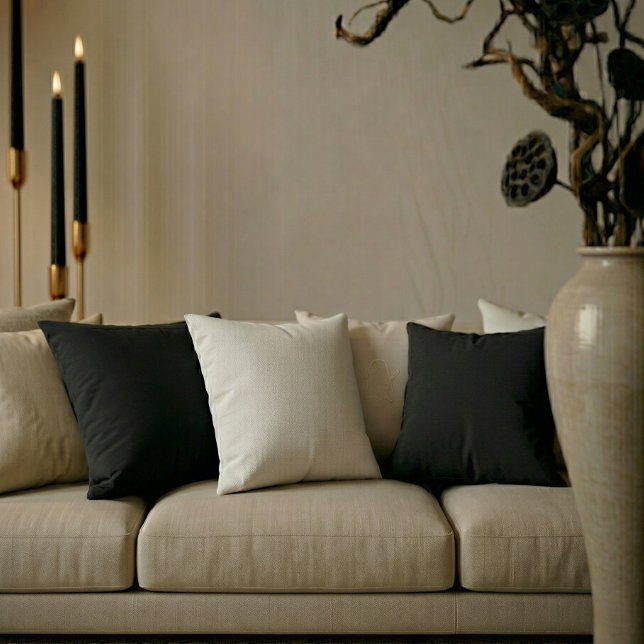 Solid Black Halloween Accent Throw Pillow Decor (Creator Uploaded)