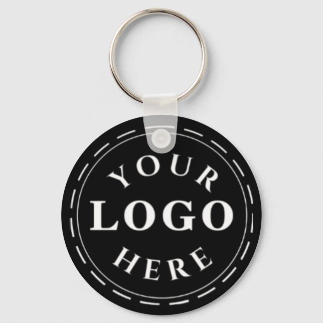 Solid Black Logo Keychain with QR Code (Front)