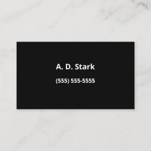 Solid Black Minimalist Business Cards