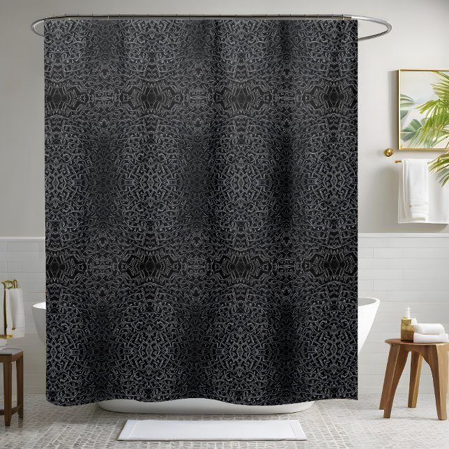 Solid Black Shower Curtain Style 2 (Creator Uploaded)