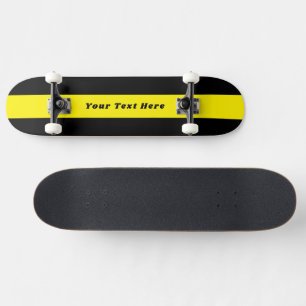 Solid Black Skateboard with Your Custom Message