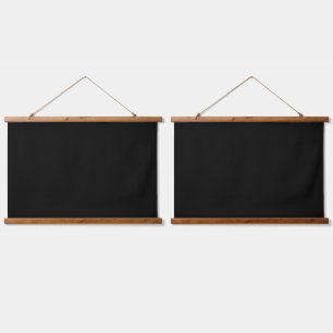 Solid Black WFH background screen backdrop Two Hanging Tapestry