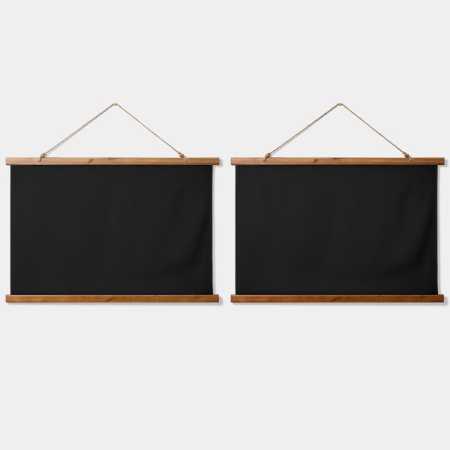 Solid Black WFH background screen backdrop Two Hanging Tapestry (Double)