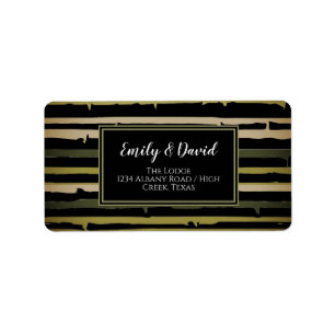 Solid Black with Green Bamboo Stripes Label