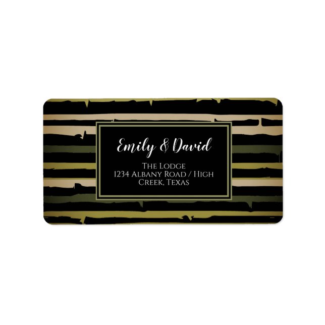 Solid Black with Green Bamboo Stripes  Label (Front)