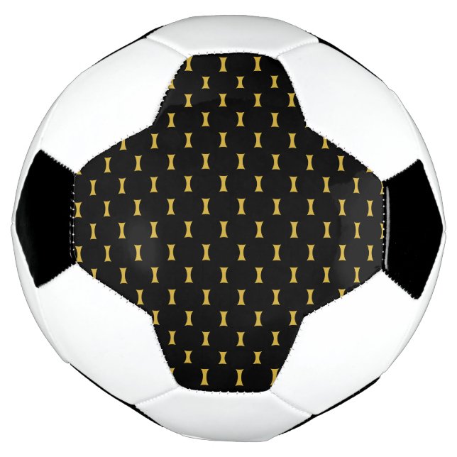 Solid Black with Metallic Gold Mark Style Football (Rotated)