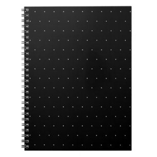 Solid Black with White Dot Style Spiral Photo Notebook