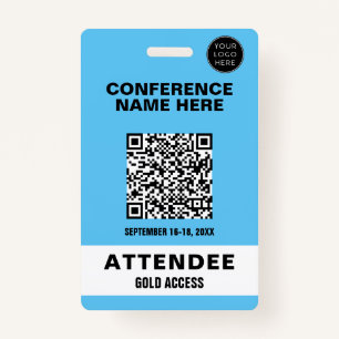 Solid Blue Conference Event Badge ID Badge