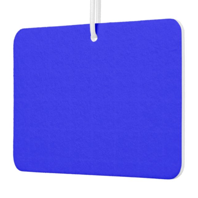 Solid Blue Landscape Rectangle Car Air Freshener (Left)