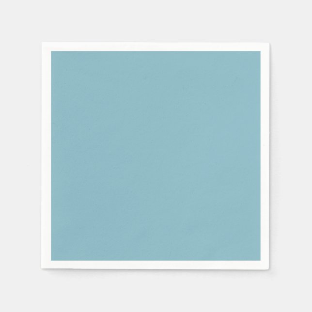 Solid Blue Pastel Tone Minimalist Professional Napkin (Front)